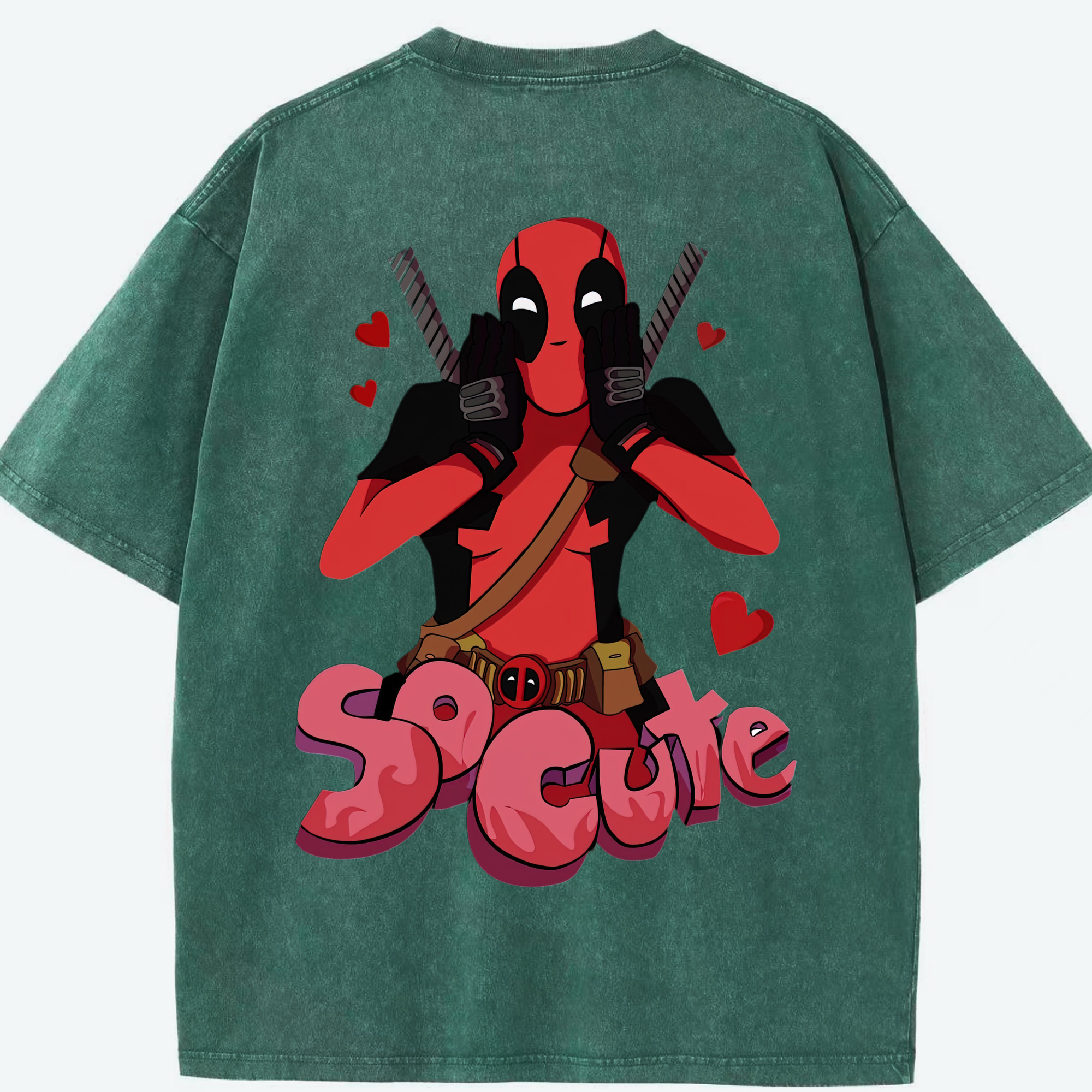 （画像用） Deadpool デッドプール 綿100% ヴィンテージ風 半袖Tシャツ（背面プリント）